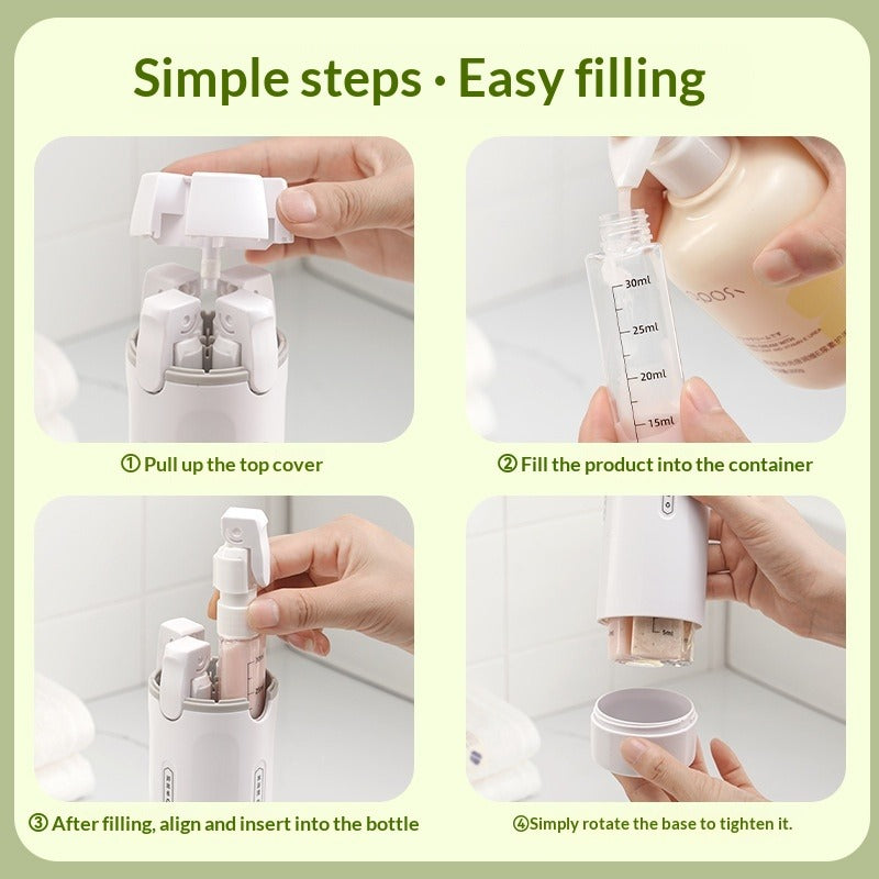 Aura 4-in-1: Dispensador de Viaje Minimalista